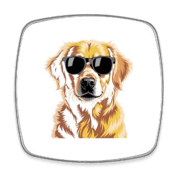 Golden retriever - Magnet carré - blanc - Devant