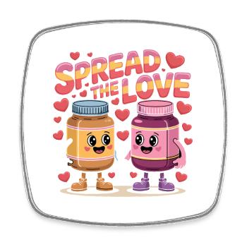 Le beurre de cacahuète et la confiture de la Saint-Valentin répandent l’amour - Magnet carré - blanc - Devant