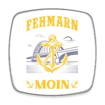 FEHMARN OSTHOLSTEIN WENN DIE OSTSEE RUFT Lustig - Viereckiger Kühlschrankmagnet - Weiß - Vorne