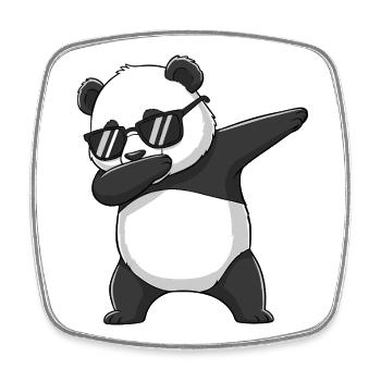Cool Dabbing Panda Sonnenbrille Cartoon-Kunst - Viereckiger Kühlschrankmagnet - Weiß - Vorne