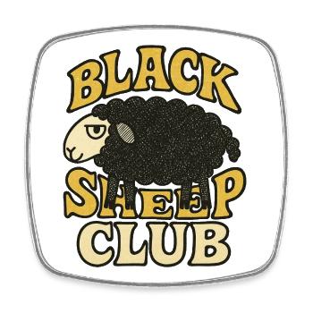 Black Sheep Club - Viereckiger Kühlschrankmagnet - Weiß - Vorne