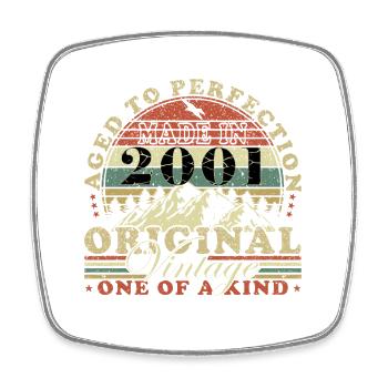 Made in 2001 Limited Birthday Gift - Square fridge magnet - white - Front