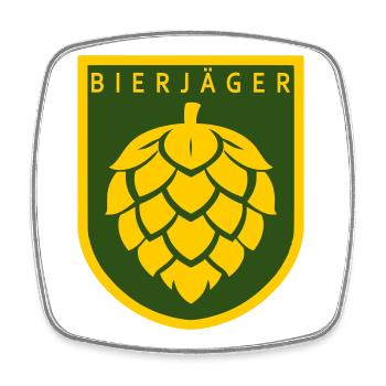 Bierjäger - Square fridge magnet - white - Front