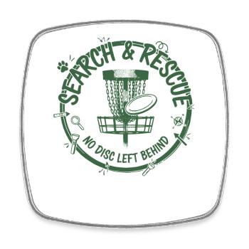 Search And Rescue No Disc Left Behind Disc Golf - Square fridge magnet - white - Front