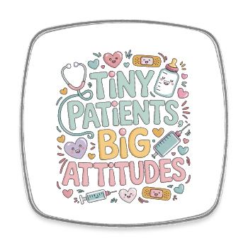 Pediatric Nurse Tiny Patients Big Pediatric Care - Viereckiger Kühlschrankmagnet - Weiß - Vorne