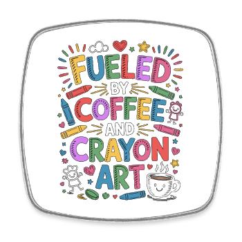 Pediatric Nurse Fueled By Coffee Registered Nurse - Square fridge magnet - white - Front