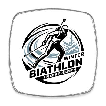 Biathlon Athlet Sportart Sport Wintersport - Viereckiger Kühlschrankmagnet - Weiß - Vorne