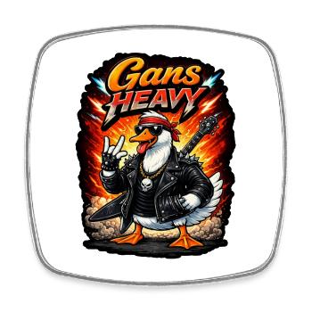 Goose Heavy Punk Rock Goose - Square fridge magnet - white - Front