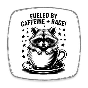 Kaffee Sprüche Koffein Lustiges Kaffee Geschenk - Viereckiger Kühlschrankmagnet - Weiß - Vorne