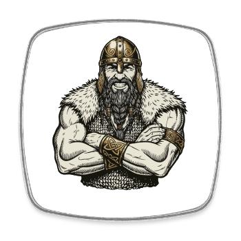 Viking Viking Legend Sailor Odin Raven Fighter - Square fridge magnet - white - Front