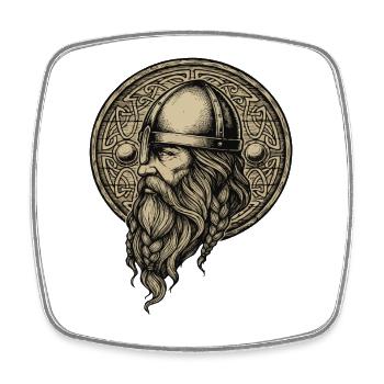 Viking Viking Legend Sailor Odin Raven Fighter - Square fridge magnet - white - Front