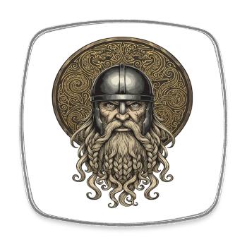 Viking Viking Legend Sailor Odin Raven Fighter - Square fridge magnet - white - Front