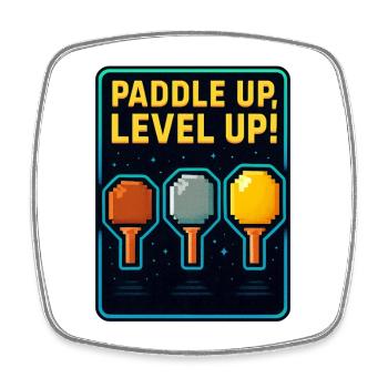 Paddeln hoch, Level Up, Tischtennis. - Viereckiger Kühlschrankmagnet - Weiß - Vorne