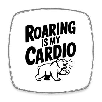 Rugir, c’est mon cardio - Magnet carré - blanc - Devant