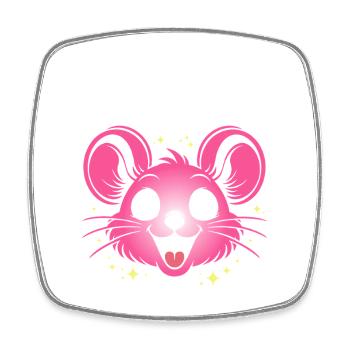 Karnevals Maus | Big Face Kostüm Verkleidung - Viereckiger Kühlschrankmagnet - Weiß - Vorne