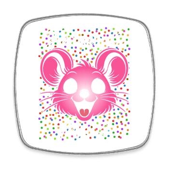 Souris de Carnaval | Femmes en costume partenaires - Magnet carré - blanc - Devant