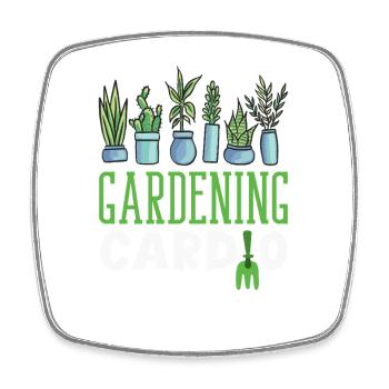 Gartenarbeit Kardio Pflanzenliebhaber Garten - Viereckiger Kühlschrankmagnet - Weiß - Vorne