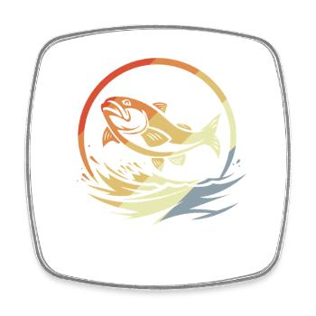 Fishing Retro Style - Square fridge magnet - white - Front