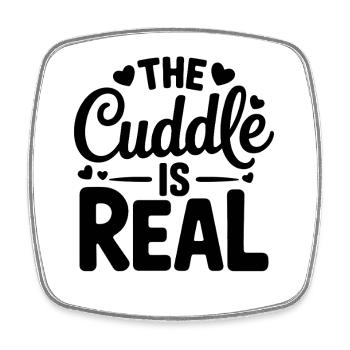 Hugging is real - Square fridge magnet - white - Front