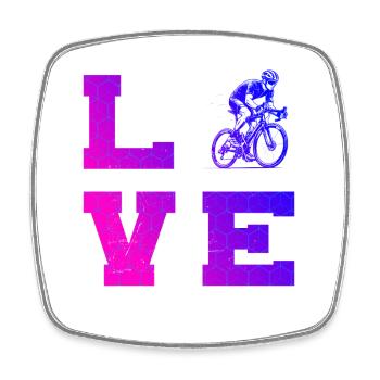 Clear road bike motif for every day - Square fridge magnet - white - Front