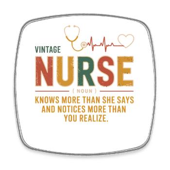 Vintage Nurse Saying Shirt - Square fridge magnet - white - Front