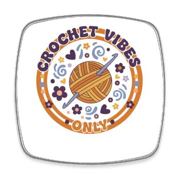 Häkel-Vibes Nur lustige Häkel-Liebhaber - Viereckiger Kühlschrankmagnet - Weiß - Vorne