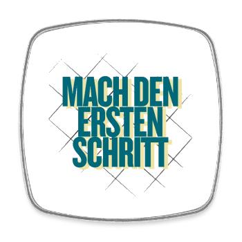 Mach den ersten Schritt – Geometrisches Design - Viereckiger Kühlschrankmagnet - Weiß - Vorne