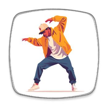 Motif de danse Personne en Breakdance Pose Dancer - Magnet carré - blanc - Devant