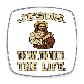 Jesus . The Way. The Truth. The Life. - Christen - Viereckiger Kühlschrankmagnet - Weiß - Vorne