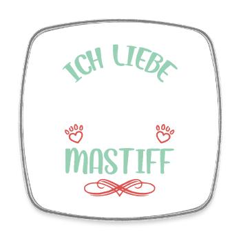 I Love My Mastiff Angel Wings - Square fridge magnet - white - Front