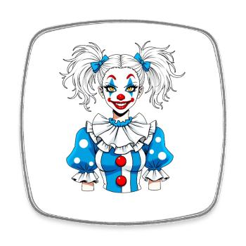 Mädchen Clown Girlfriend Zirkus - Viereckiger Kühlschrankmagnet - Weiß - Vorne