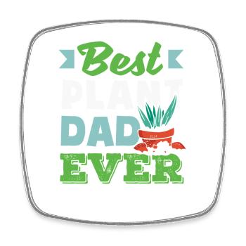 Beste Pflanze Hobby Dad Ever Funny Gardener - Viereckiger Kühlschrankmagnet - Weiß - Vorne