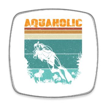 Retro Taucher Design Vintage Spruch - Viereckiger Kühlschrankmagnet - Weiß - Vorne