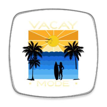Lustiges Urlaubs & Surfer Design - Viereckiger Kühlschrankmagnet - Weiß - Vorne