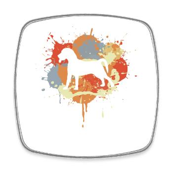Dessin de chien - Magnet carré - blanc - Devant