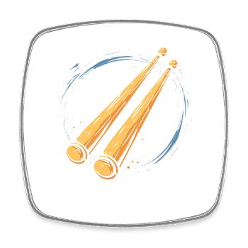 Drumsticks Graphic - Square fridge magnet - white - Front