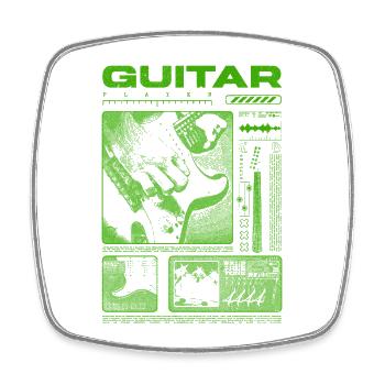 Gitarrist, Rockgitarrist, Streetwear-Musiker - Viereckiger Kühlschrankmagnet - Weiß - Vorne