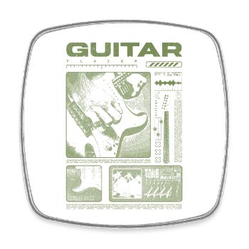 Gitarrist, Rockgitarrist, Streetwear-Musiker - Viereckiger Kühlschrankmagnet - Weiß - Vorne