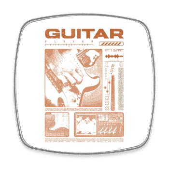 Guitariste Guitariste Rock Musicien streetwear - Magnet carré - blanc - Devant
