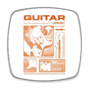 Gitarrist, Rockgitarrist, Streetwear-Musiker - Viereckiger Kühlschrankmagnet - Weiß - Vorne