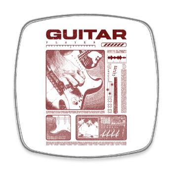 Gitarrist, Rockgitarrist, Streetwear-Musiker - Viereckiger Kühlschrankmagnet - Weiß - Vorne