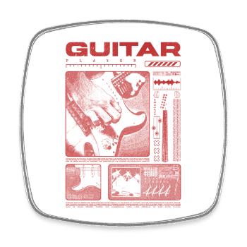 Gitarrist, Rockgitarrist, Streetwear-Musiker - Viereckiger Kühlschrankmagnet - Weiß - Vorne