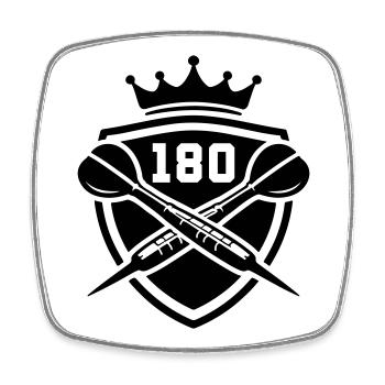 Darts 180 Coat of Arms Dart - Square fridge magnet - white - Front