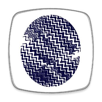 Azurian Zigzag Circle Pattern - Square fridge magnet - white - Front