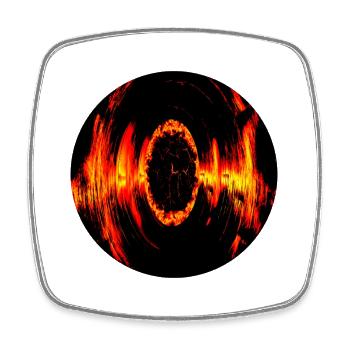 Fire Eye Lava Circle - Square fridge magnet - white - Front