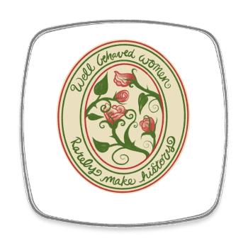 Well Behaved Women Roses badge - Square fridge magnet - white - Front