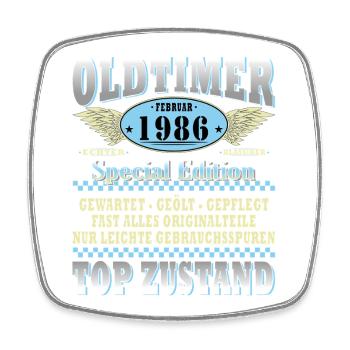 OLDTIMER 1986 LUSTIG 40 JAHRE GEBURTSTAG GESCHENK - Viereckiger Kühlschrankmagnet - Weiß - Vorne