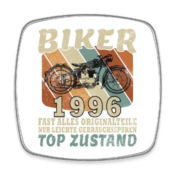 1996 Jubiläum Motorrad Biker Jahrgang - Viereckiger Kühlschrankmagnet - Weiß - Vorne