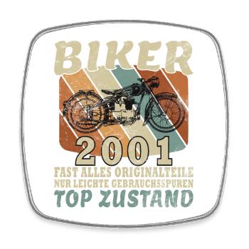25e anniversaire motard motard 2001 - Magnet carré - blanc - Devant