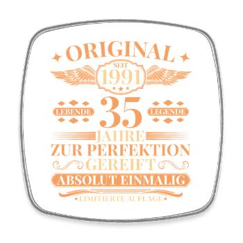 35. Geburtstag Lebende Legende seit 1991 - Viereckiger Kühlschrankmagnet - Weiß - Vorne